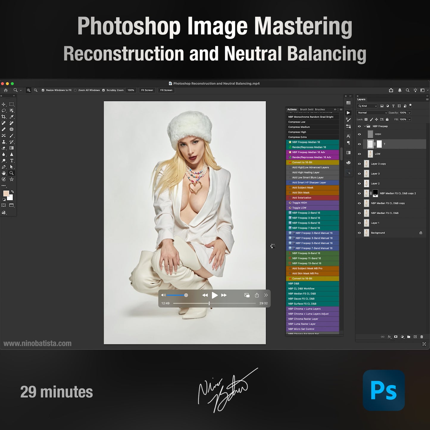 Photoshop Mastering: Reconstruction and Neutral Balancing, "Steph in Studio"